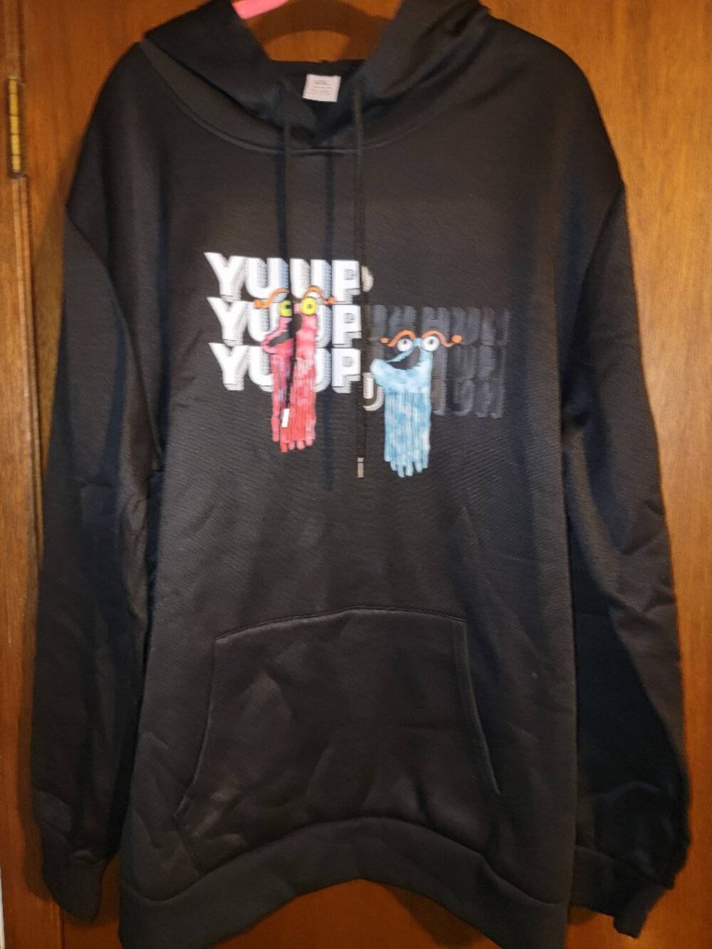 Yip Yip Martians Black Hoodie Mens XXL Seasame Street Yup Yup Uhuh Uhuh Muppets
